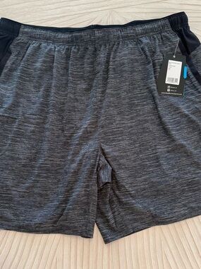 Men's Athletic Heather Gray Performance Shorts with Elastic Waist